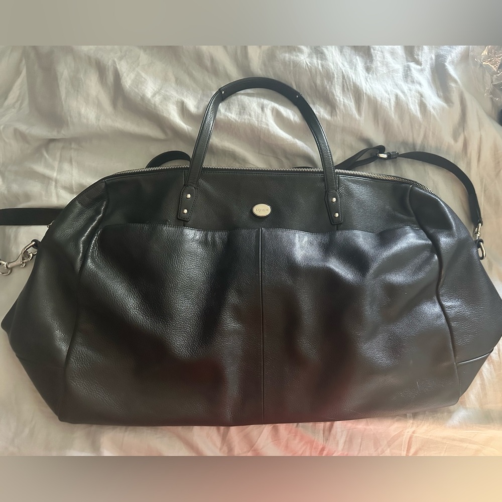 COACH Leather Duffle Bag - Black